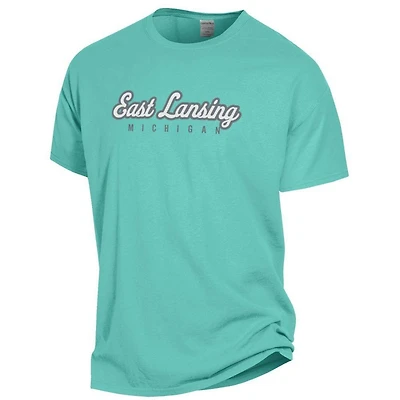 East Lansing Women's Straight Script Comfort Wash Tee