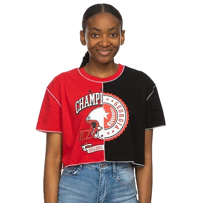 Georgia Zoozatz Football Colorblock Cropped Tee