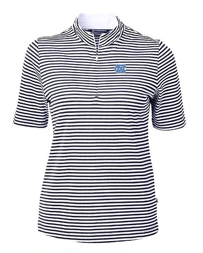 UNC Cutter & Buck Women's Eco Pique Stripe Top