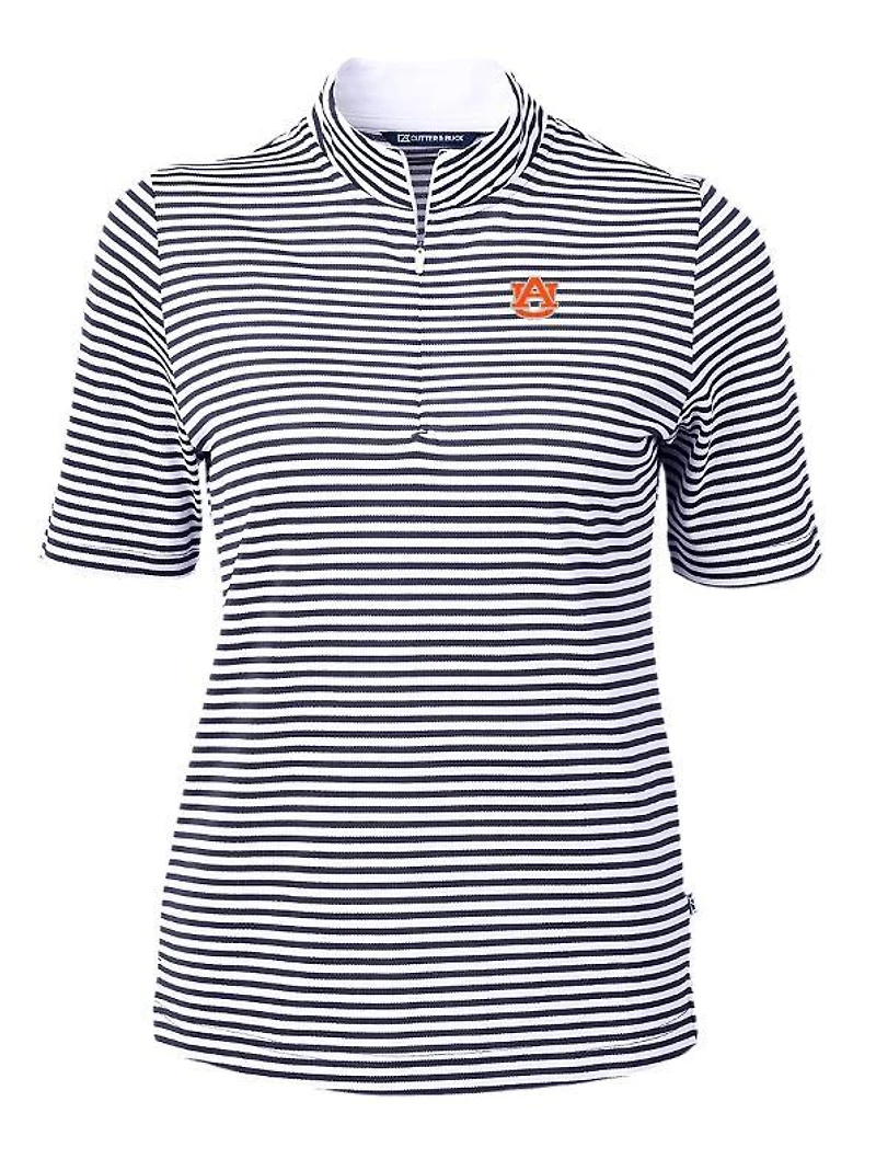 Auburn Cutter & Buck Women's Eco Pique Stripe Top