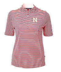 Nebraska Cutter & Buck Women's Eco Pique Stripe Top