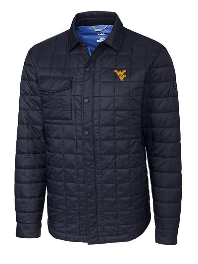West Virginia Cutter & Buck Men's Rainier Quilted Shirt Jacket
