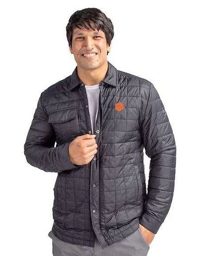 Clemson Cutter & Buck Men's Rainier Quilted Shirt Jacket