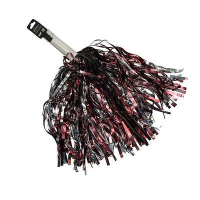 Maroon and Silver Shimmer Pom Pom