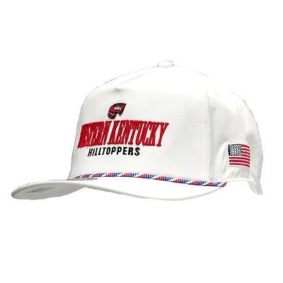 Western Kentucky Legacy American Flag Caddy Rope Script Snapback Cap