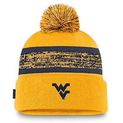 West Virginia Nike Sideline Peak Standard Cuff Pom Beanie