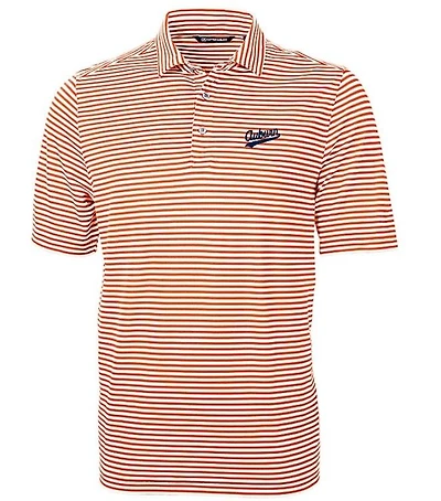 Auburn Script Cutter & Buck Big Tall Eco Pique Stripe Polo
