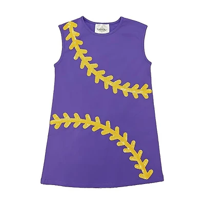 Purple Kids Glitter Baseball Dress