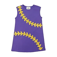 Purple Kids Glitter Baseball Dress