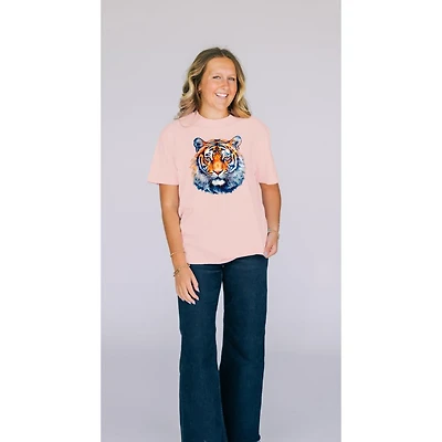 Scarlet and Gold Watercolor Tiger Comfort Colors Tee