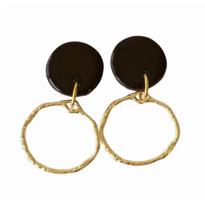 and Gold Sweet Tree Jewelry Zoie Circle Earrings