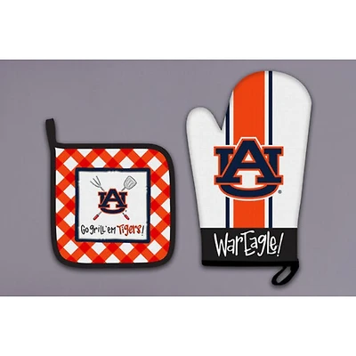 Auburn Magnolia Lane Oven Mitt and Pot Holder Set