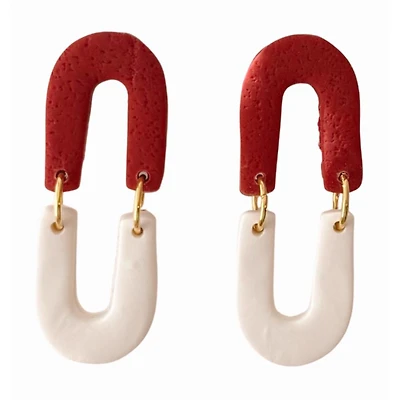Crimson and White Sweet Tree Jewelry Lyric Earrings