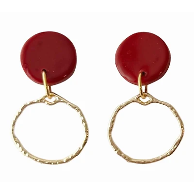 Crimson Sweet Tree Jewelry Zoie Circle Earrings