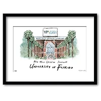 Florida Ben Hill Griffin Stadium Matted Watercolor Framed Wall Art