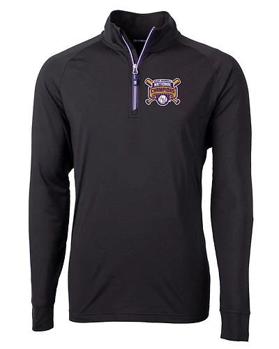 LSU Cutter & Buck BIG TALL 2025 College World Series National Champs Adapt Eco Knit 1/4 Zip Pullover
