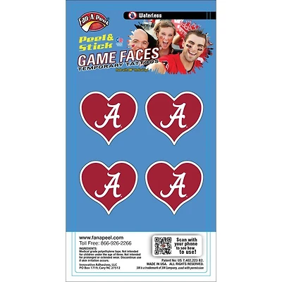 Alabama Heart Waterless Face Tattoos