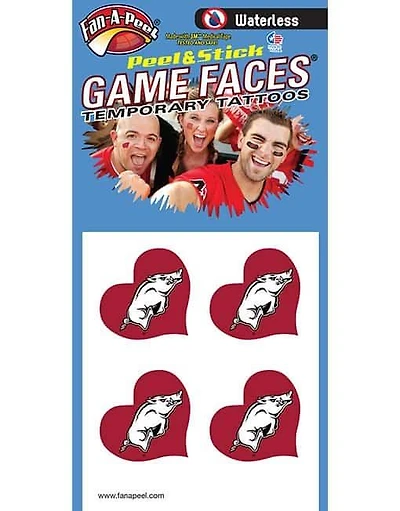 Arkansas Heart Waterless Face Tattoos