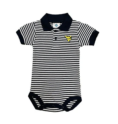 West Virginia Infant Striped Polo Bodysuit