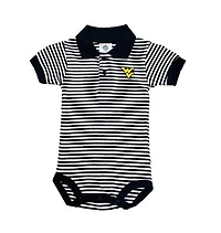 West Virginia Infant Striped Polo Bodysuit