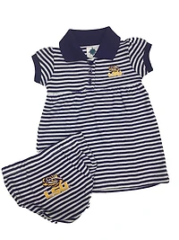 LSU Infant Striped Gameday Dress With Bloomer