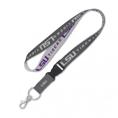 LSU Wincraft Charcoal Lanyard With Detachable Buckle