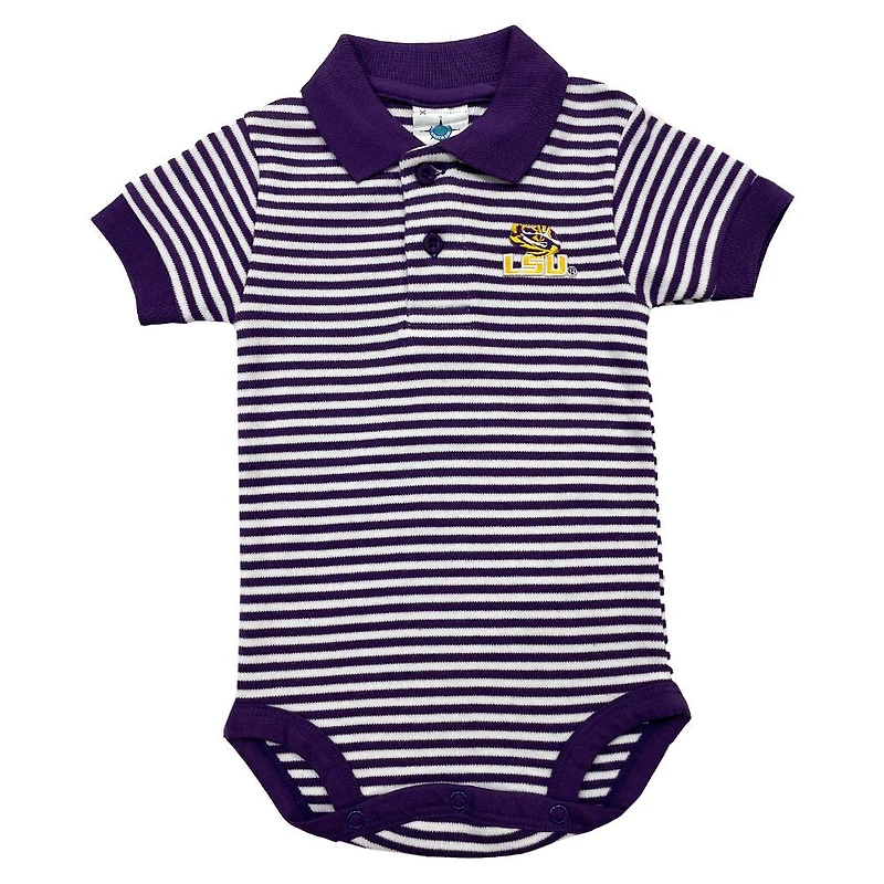 LSU Infant Striped Polo Bodysuit