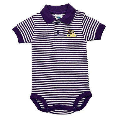 LSU Infant Striped Polo Bodysuit