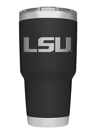 LSU Yeti 30oz Black Powder Coated Rambler