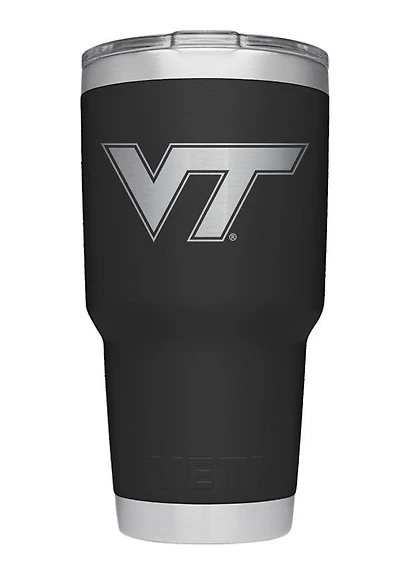 Virginia Tech Yeti 30 Oz Black Powder Coated Rambler