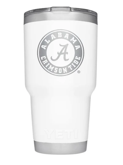 Alabama Yeti Oz White Powder Coated Rambler