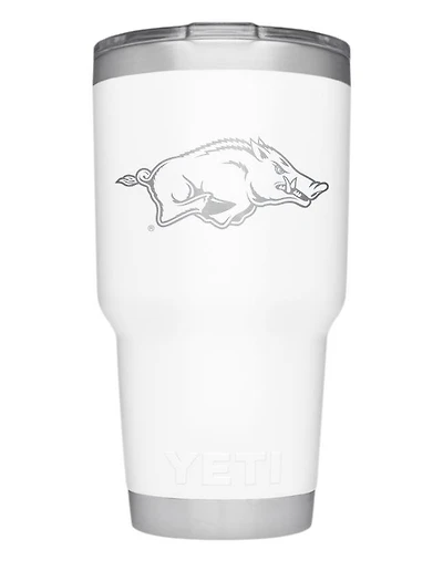 Arkansas Yeti 30oz White Powder Coated Rambler
