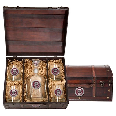 Florida State Heritage Pewter Capitol Decanter Chest Set