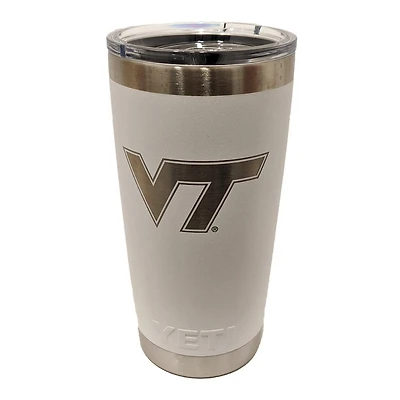 Virginia Tech Yeti 20 Oz White Powder Coated Rambler