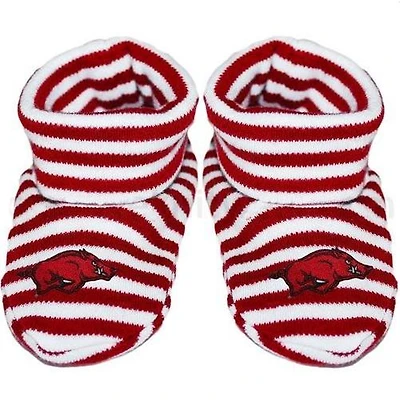 Arkansas Infant Striped Booties