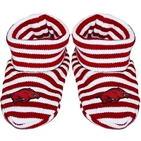 Arkansas Infant Striped Booties
