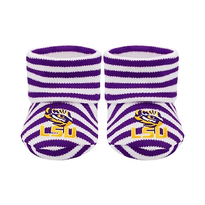 LSU Infant Striped Booties