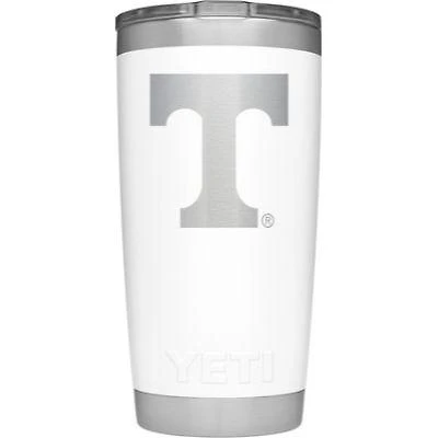 Tennessee Yeti 20 Oz White Powder Coated Rambler