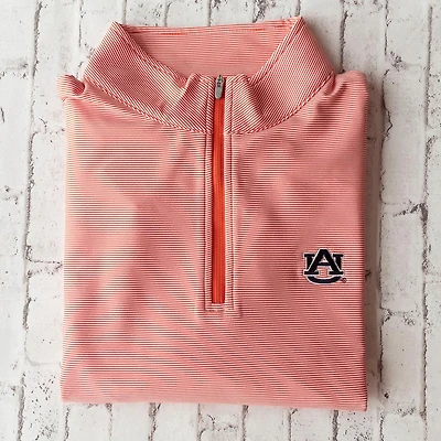 Auburn Peter Millar Perth Stripe Stretch 1/4 Zip