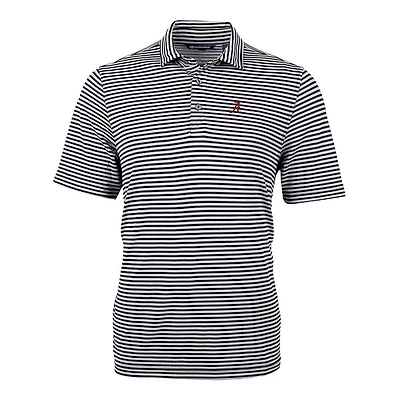 Alabama Cutter & Buck Striped Virtue Eco Pique Polo