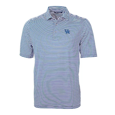 Kentucky Cutter & Buck Striped Virtue Eco Pique Polo
