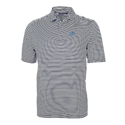 UNC Cutter & Buck Striped Virtue Eco Pique Polo