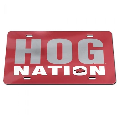 Arkansas Glitter Hog Nation License Plate