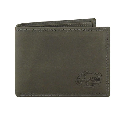 Florida Zep-Pro Grey Leather Embossed Bifold Wallet
