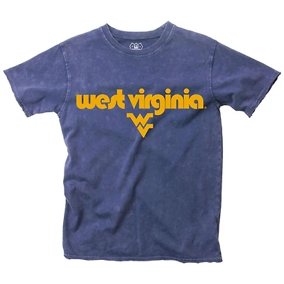 West Virginia Kids Raw Edge Faded Short Sleeve Tee