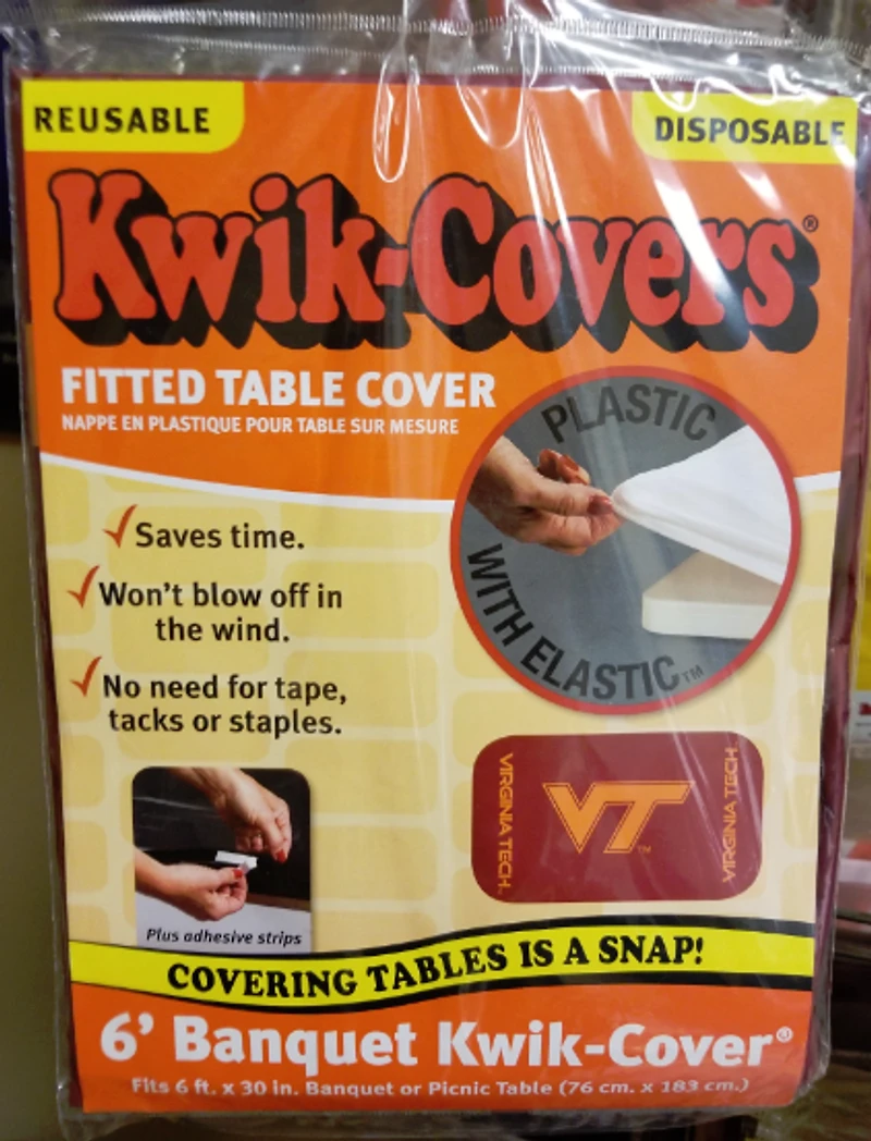 Virginia Tech Kwik 60 Foot Fitted Table Cover