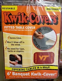 Virginia Tech Kwik 60 Foot Fitted Table Cover