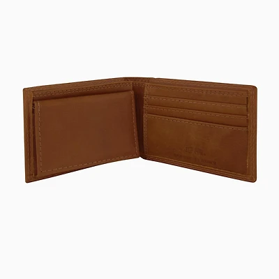 Clemson Zep-Pro Brown Leather Embossed Bifold Wallet