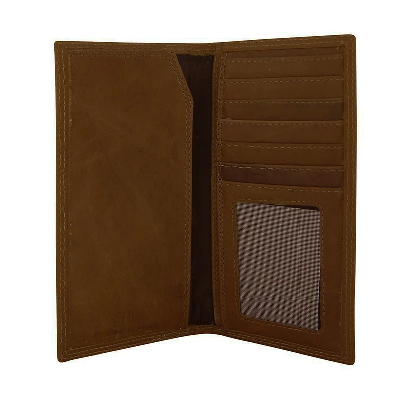 Auburn Zep-Pro Brown Leather Embossed Roper Wallet