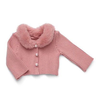 American Girl® x Janie and Jack Rosy Ribbed Cardigan for 18-inch Dolls